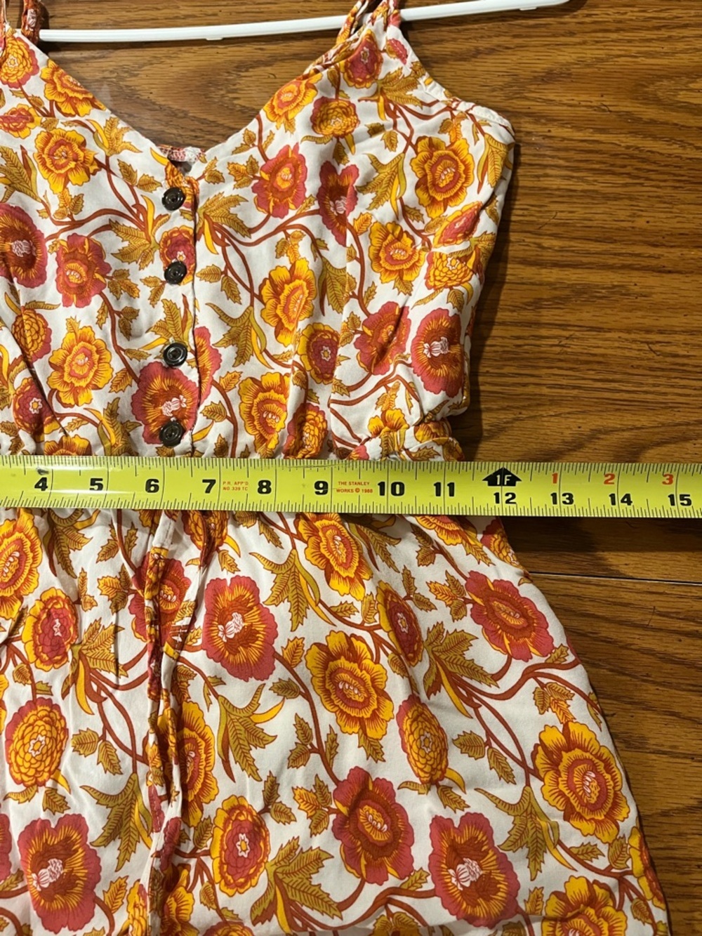 Boho Floral Button-Front Mini Dress - Small - Picture 6 of 9